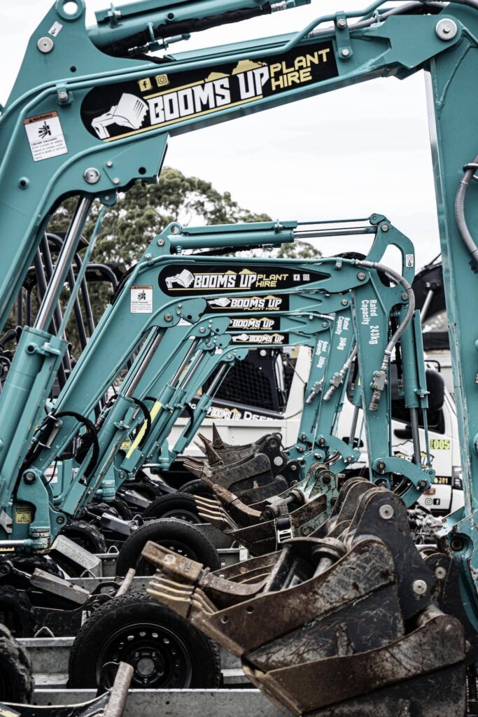 a group of blue machines