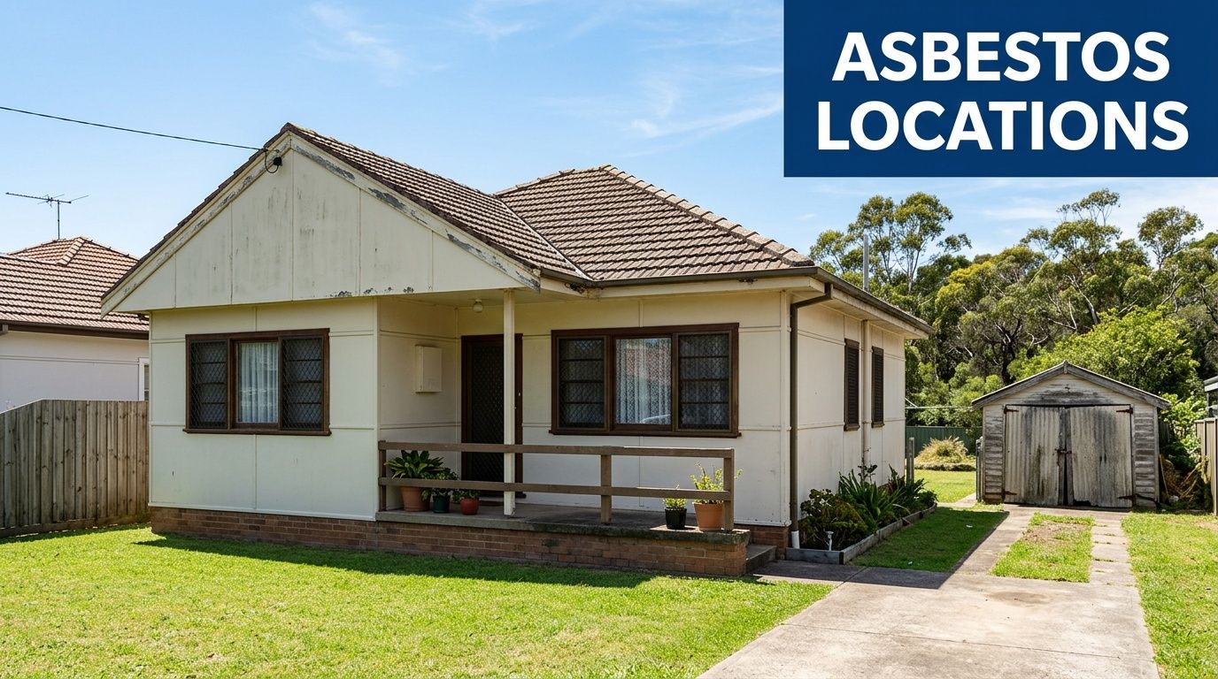 A classic suburban bungalow featuring potential asbestos cement sheeting on its exterior walls and garage facade.